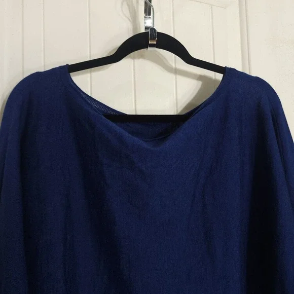 Eileen Fisher Womens Top Fine Merino Jersey Wool Blue Bateau Neck Sweater Sz 1X - Picture 5 of 11